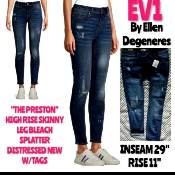 Ellen Degeneres Denim - Ellen Degeneres Jeans High Rise Skinny Leg Preston Power Stretch Size 16/33 NWT
